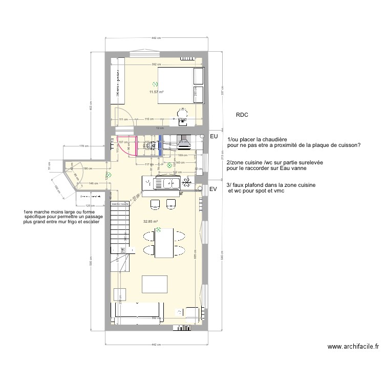 93310 premier plan1 frigo droite. Plan de 0 pièce et 0 m2