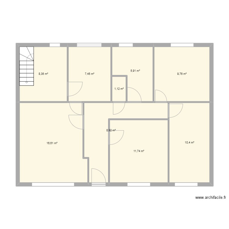 Chezmoi 2. Plan de 9 pièces et 80 m2