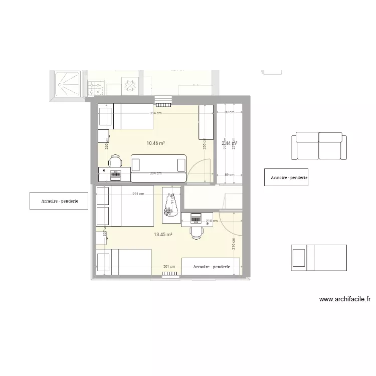 dependance haut. Plan de 