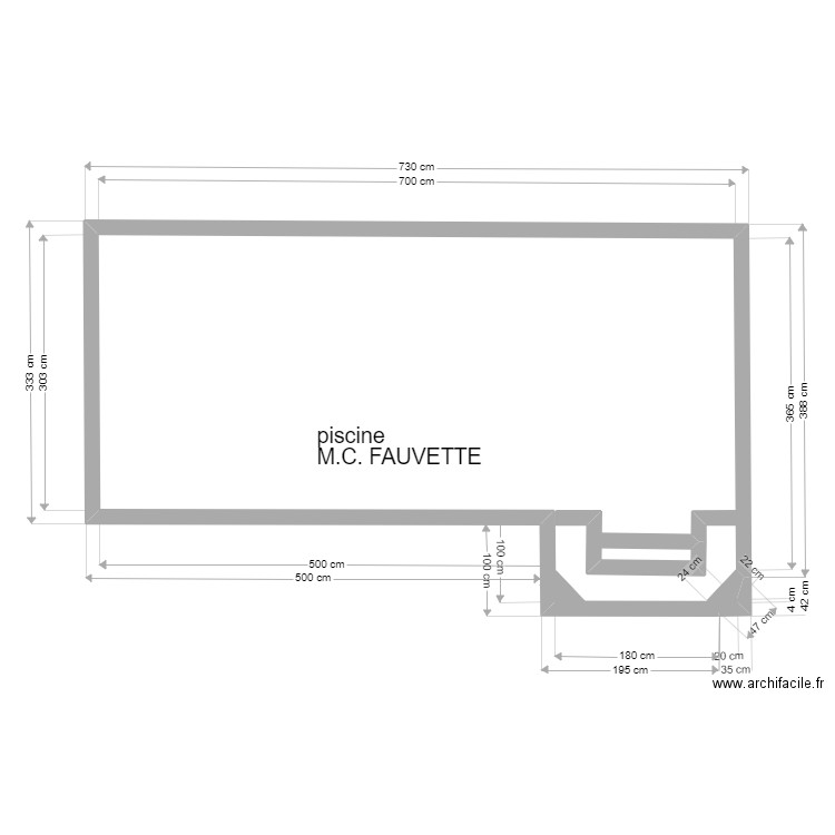 PISCINE  FAUVETTE M-C. Plan de 0 pièce et 0 m2