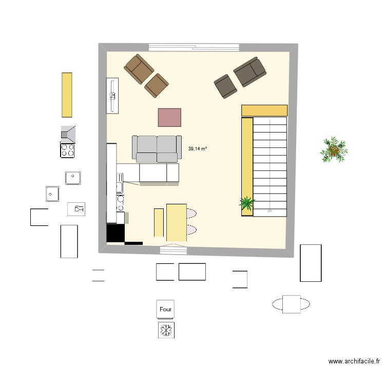 Grrr cuisine 2023 - 03. Plan de 1 pièce et 39 m2