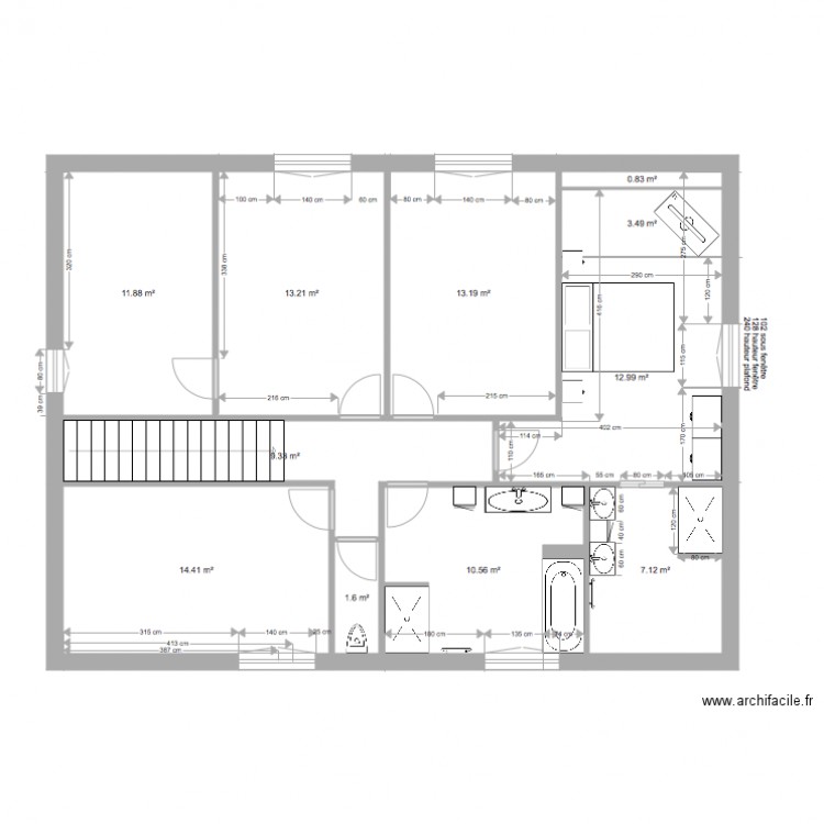 etage complet lit 1. Plan de 0 pièce et 0 m2