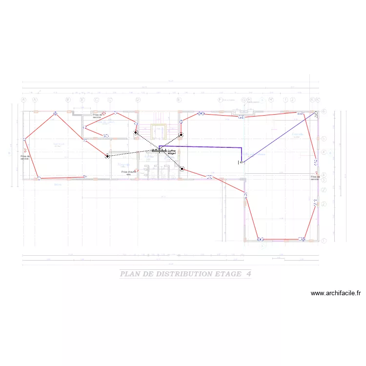 Alimentation prises Etage 4  HOTEL KRIBI. Plan de 0 pièce et 0 m2