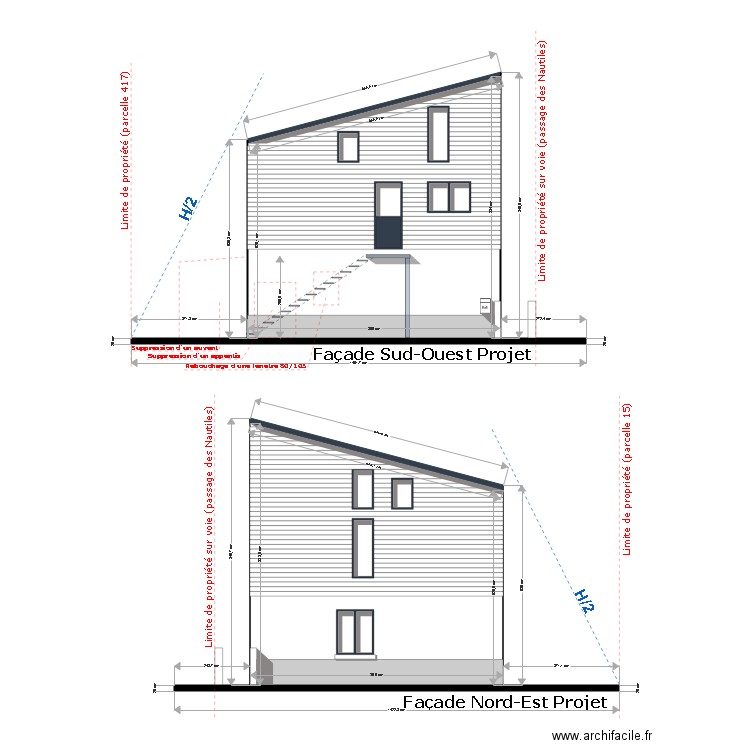 FACADES  RAMPANTES PASTORELLO PROJET 3 PC. Plan de 0 pièce et 0 m2