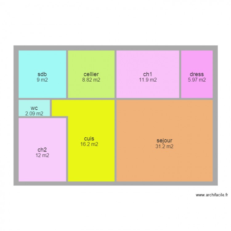 masse rdc. Plan de 0 pièce et 0 m2