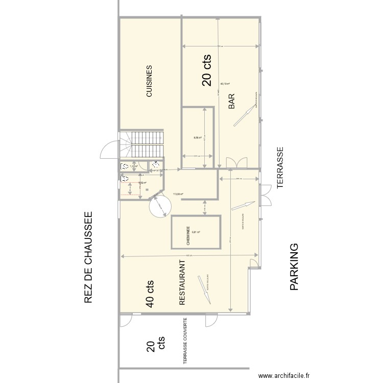 RESTAURANT LE CHICHI. Plan de 0 pièce et 0 m2