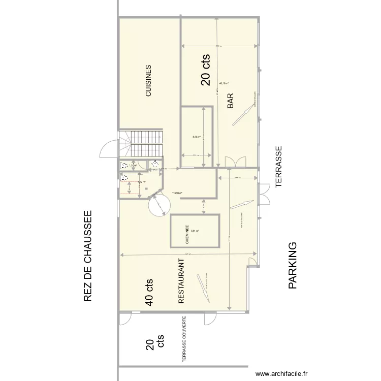 RESTAURANT LE CHICHI. Plan de 