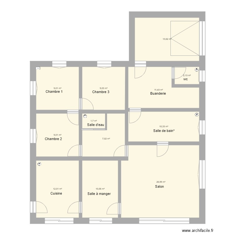 Marion. Plan de 12 pièces et 122 m2