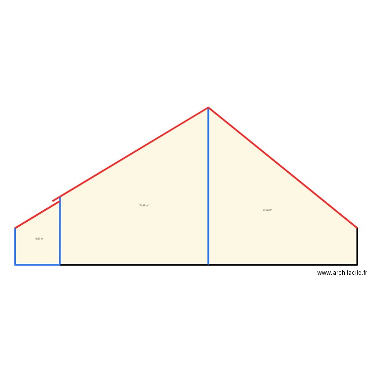 bat 1 . Plan de 3 pièces et 150 m2