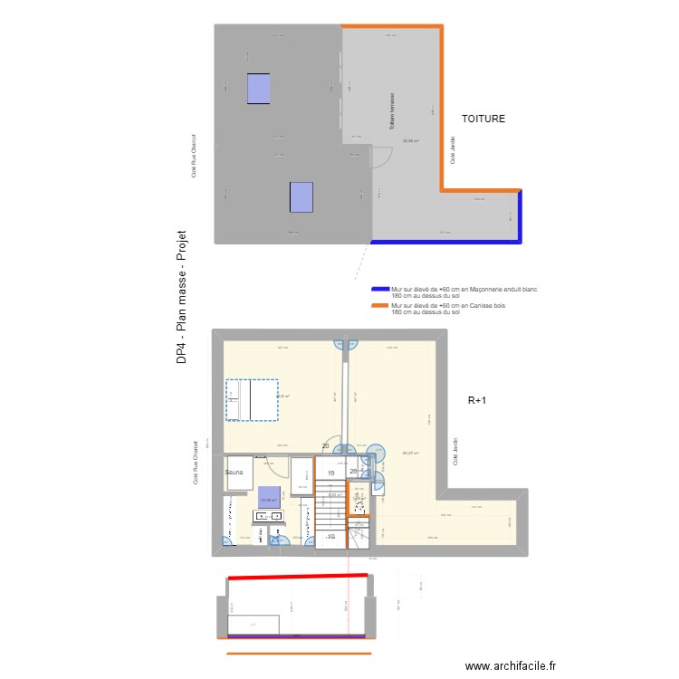 Plan R+2 mise au point maconnerie nouvelle version sdb. Plan de 8 pièces et 145 m2