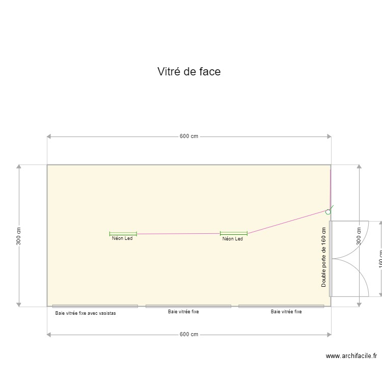 Vitré de face porte côté. Plan de 0 pièce et 0 m2