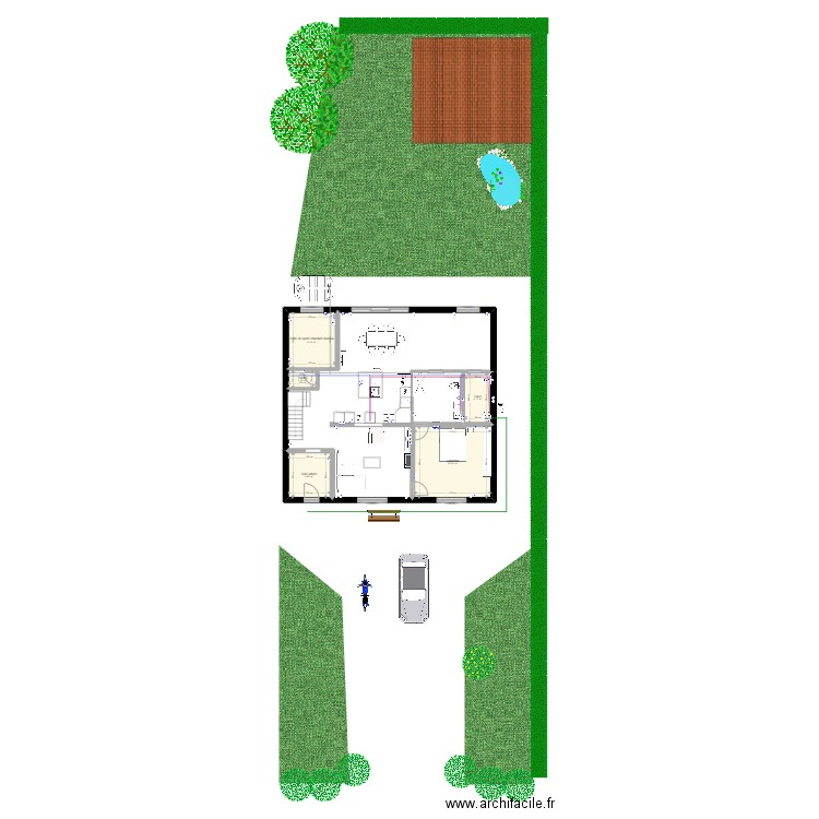 House T-A. Plan de 5 pièces et 41 m2