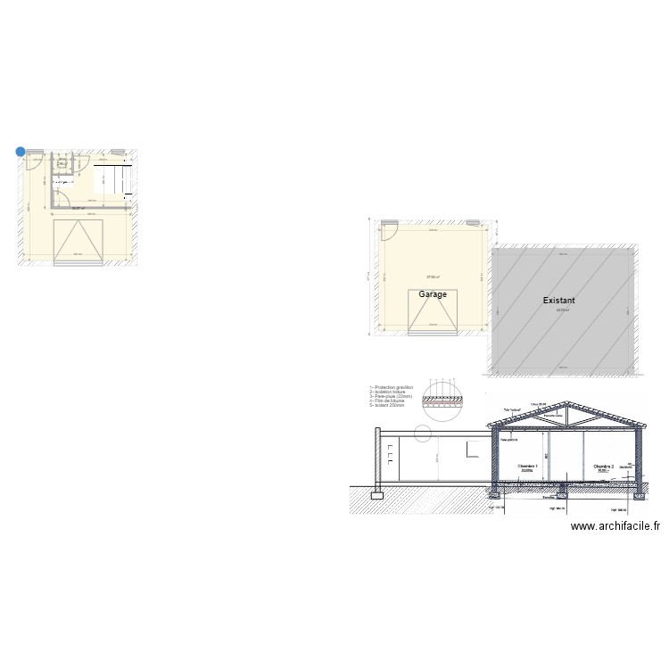 Plan garage Renaud meublé. Plan de 4 pièces et 98 m2