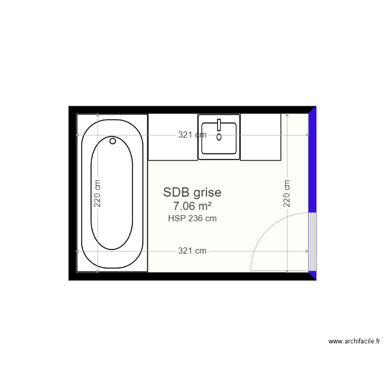 sdb grise violetta. Plan de 0 pièce et 0 m2