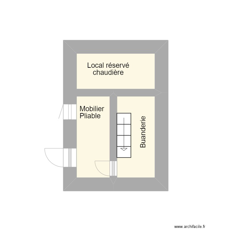 CAVE LESDINS 18 G tribu. Plan de 2 pièces et 4 m2