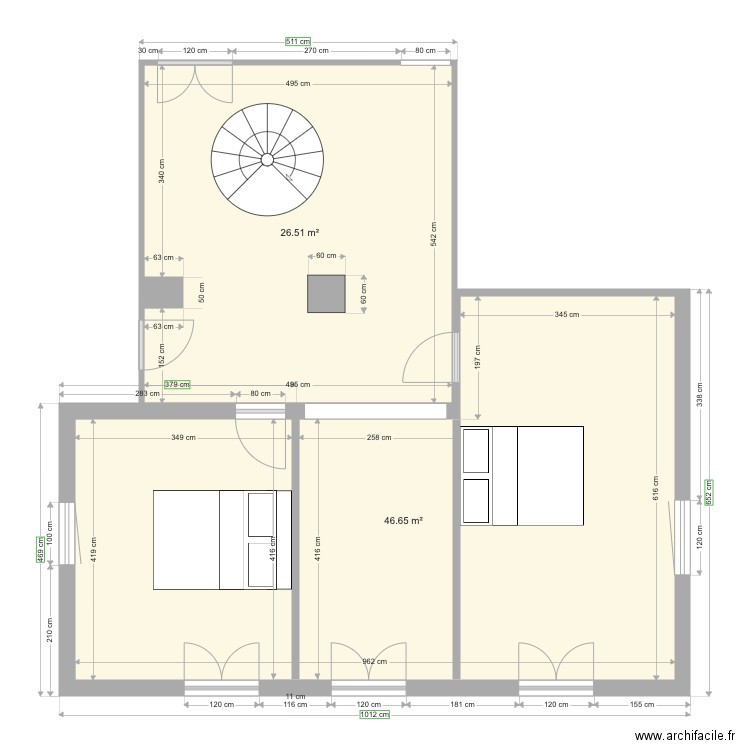 3 chambres étage. Plan de 0 pièce et 0 m2