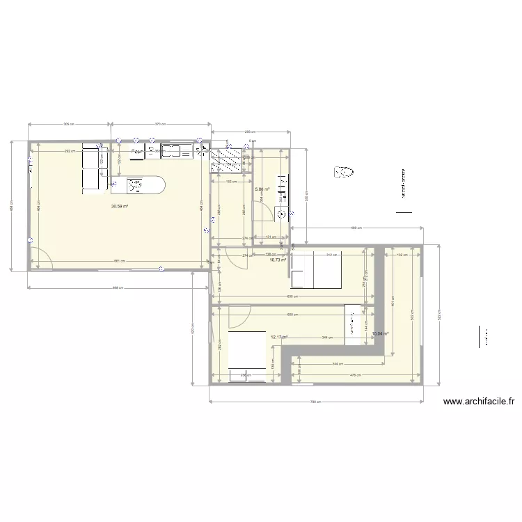 Appart Figuier V3. Plan de 