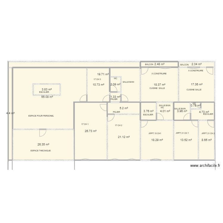 ETAGE ENSEMBLE. Plan de 0 pièce et 0 m2