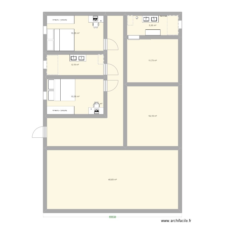 plan maison longueur. Plan de 0 pièce et 0 m2