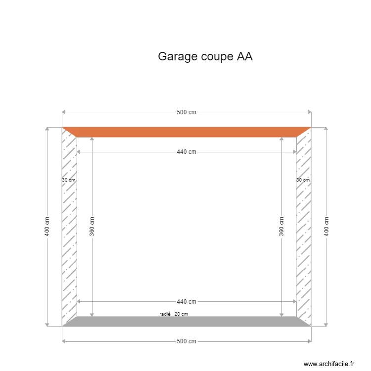 GARAGE COUPE AA. Plan de 