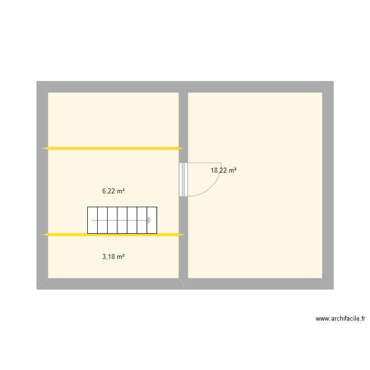 combles. Plan de 3 pièces et 28 m2