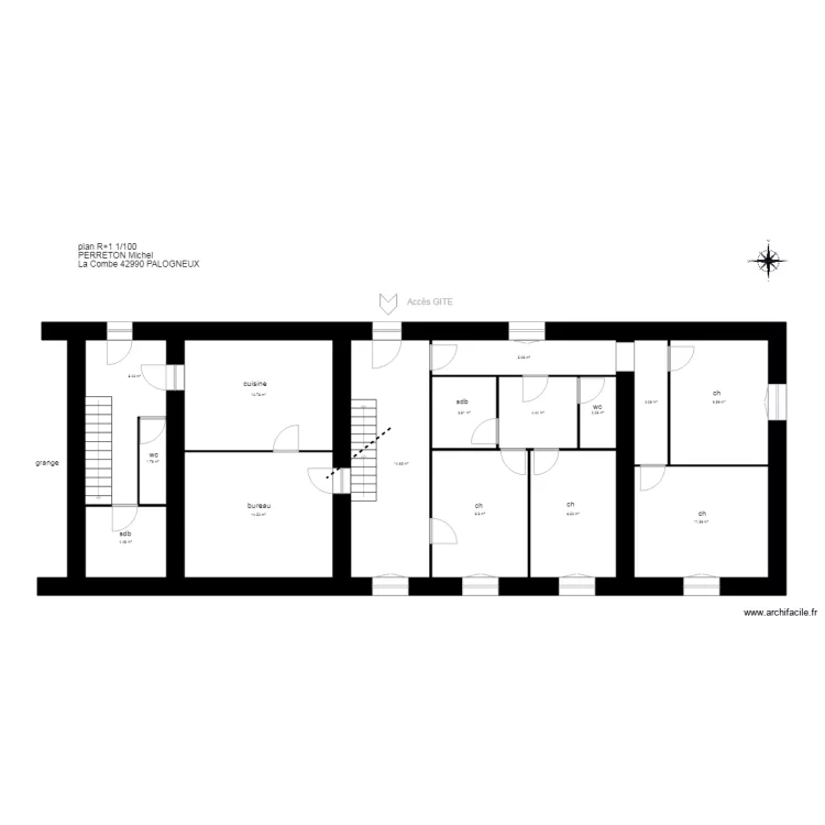 plan PERRETON Palogneux. Plan de 