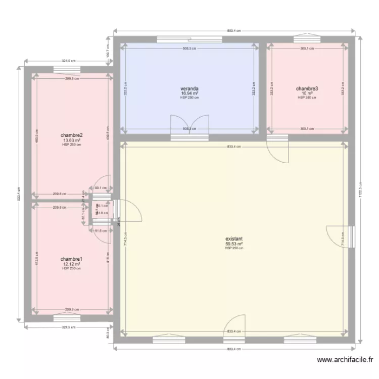 plan de masse 10 07 2017 avec veranda et 3 chambres. Plan de 