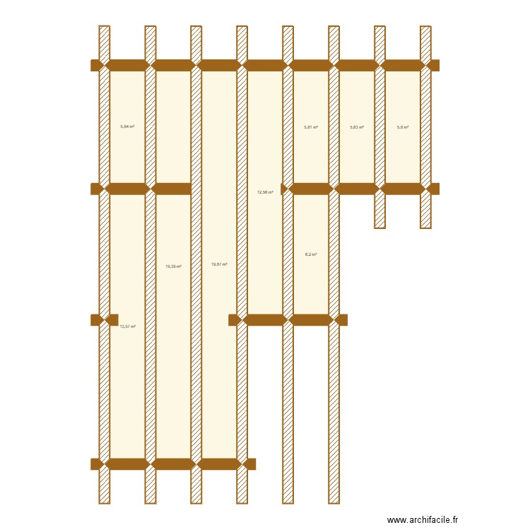 Plan Charpente centre équestre. Plan de 9 pièces et 95 m2