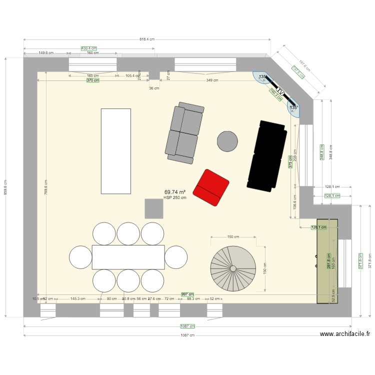 Maison Projet. Plan de 7 pièces et 140 m2