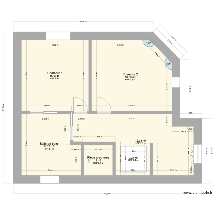 Maison Projet. Plan de 7 pièces et 140 m2