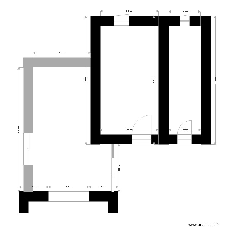 extension. Plan de 0 pièce et 0 m2