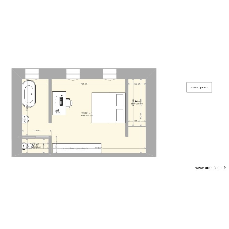 Grange Nappes 4. Plan de 4 pièces et 60 m2