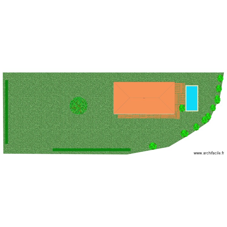 Projet piscine. Plan de 1 pièce et 211 m2