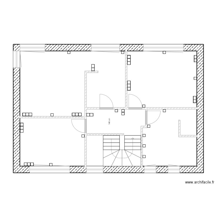 Boitiers étage elec. Plan de 5 pièces et 70 m2