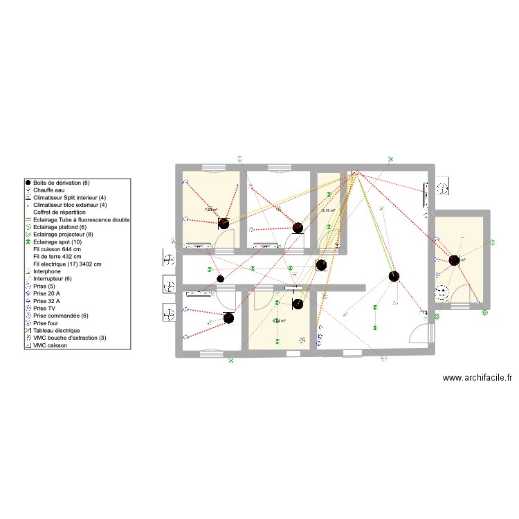 Chantier PIOT - ROCBARON. Plan de 4 pièces et 25 m2