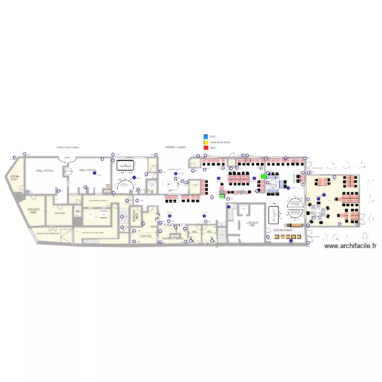 Plan de salle RDC au 19 octobre  2019 mode hivert. Plan de 
