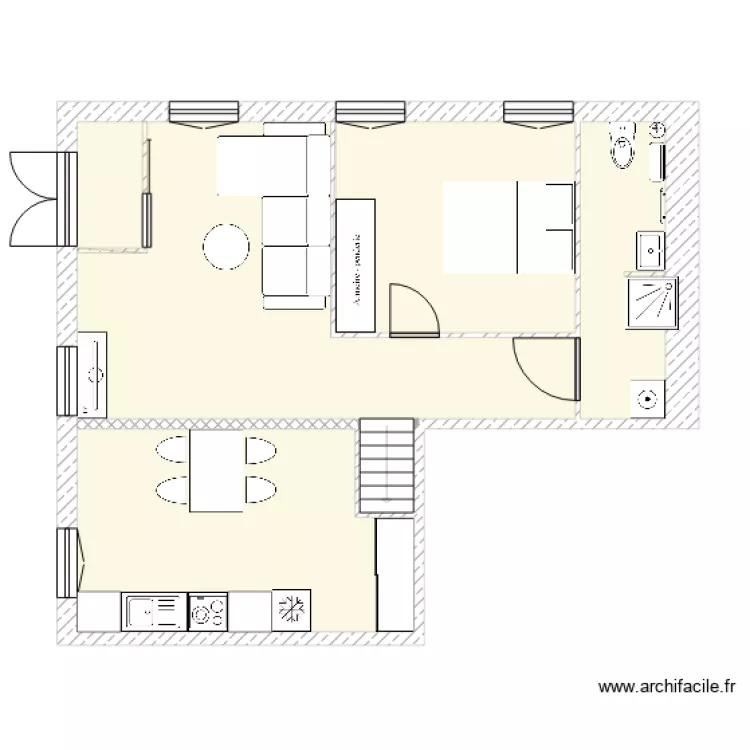 Plateau libéral 53M2. Plan de Plateau libéral 53M2. Plan de