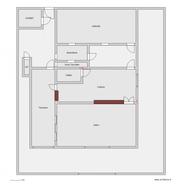 Travaux RDC. Plan de 0 pièce et 0 m2