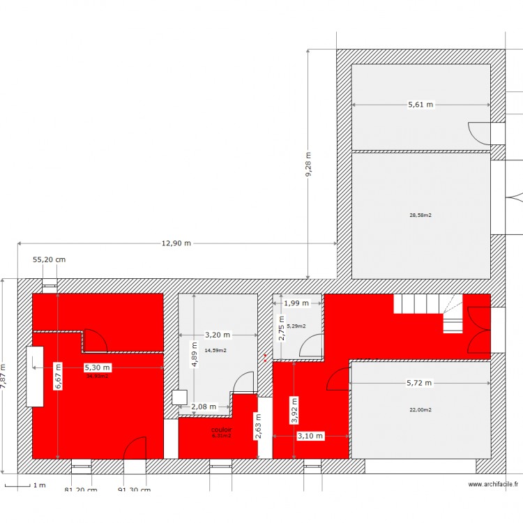 rez de chausser projet la goutelle2. Plan de 0 pièce et 0 m2