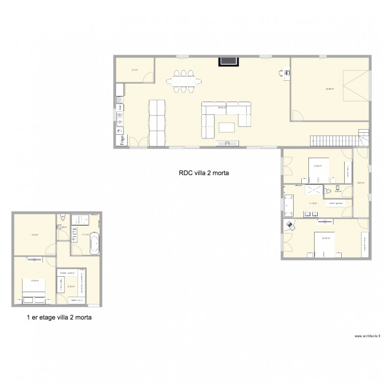 morta villa 2. Plan de 0 pièce et 0 m2