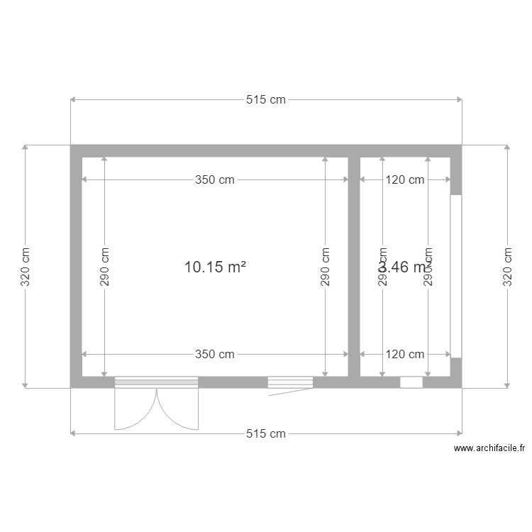 Abri de jardin rectangle. Plan de 0 pièce et 0 m2