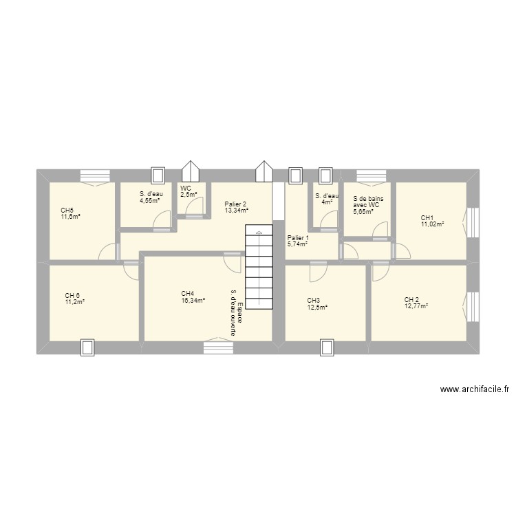 ETAGE TER Projet BRAYE COCQUEREAUMONT. Plan de 0 pièce et 0 m2