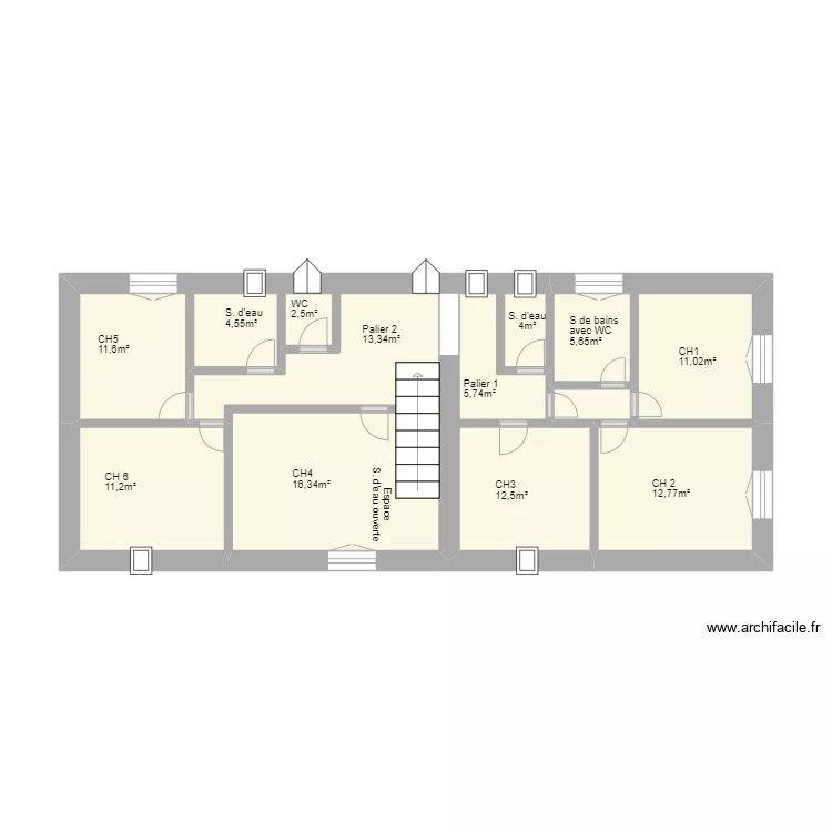 ETAGE TER Projet BRAYE COCQUEREAUMONT. Plan de 