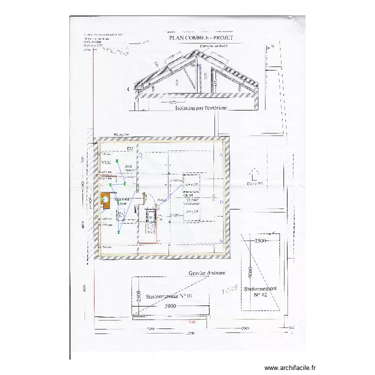 Plan &eacute;lectrique R+2 Binot Guineberteau. Plan de 
