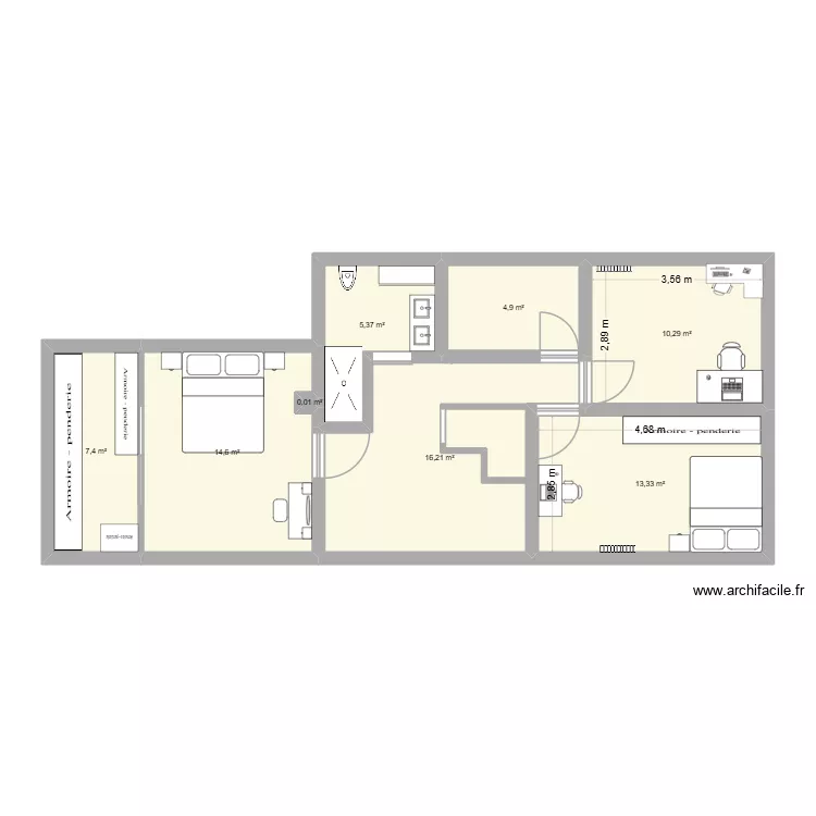 Maison V2 Haut. Plan de 8  et 72 m²