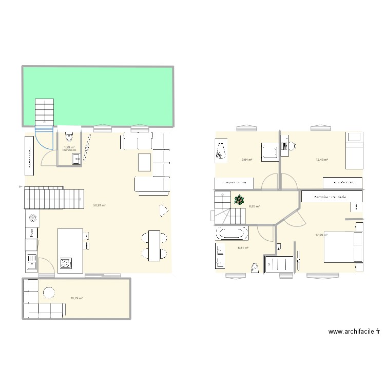 Maison grande terrasse. Plan de 0 pièce et 0 m2