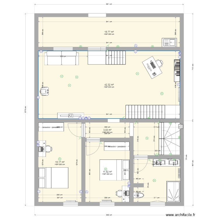 Saint Laurent 1er Etage Version 2. Plan de 0 pièce et 0 m2