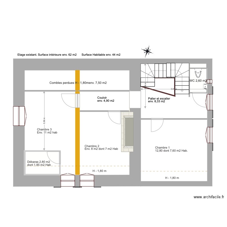 Meaulne Etage. Plan de 0 pièce et 0 m2