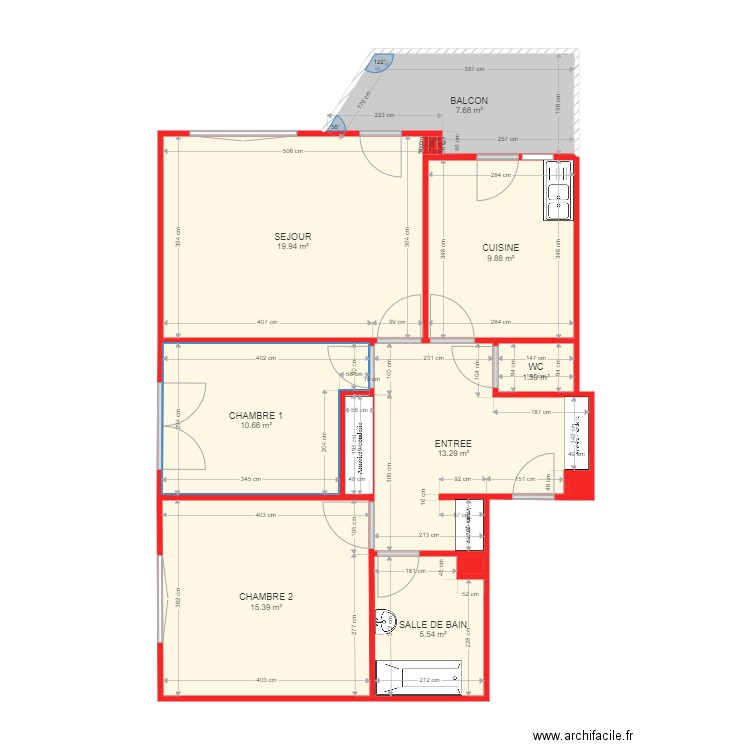 BI 5233 côté. Plan de 0 pièce et 0 m2