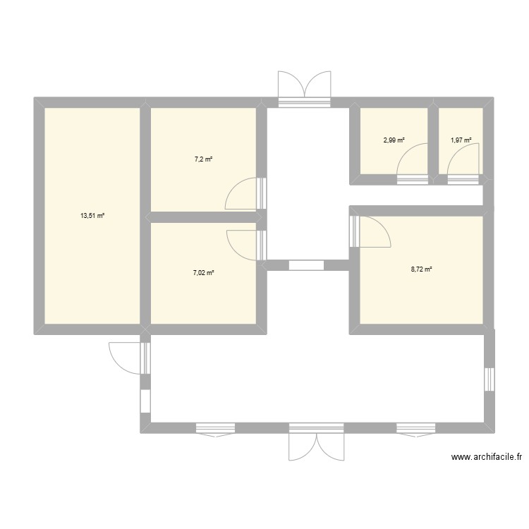 ma maison. Plan de 6 pièces et 41 m2